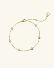 Multi Moissanite Station Bracelet