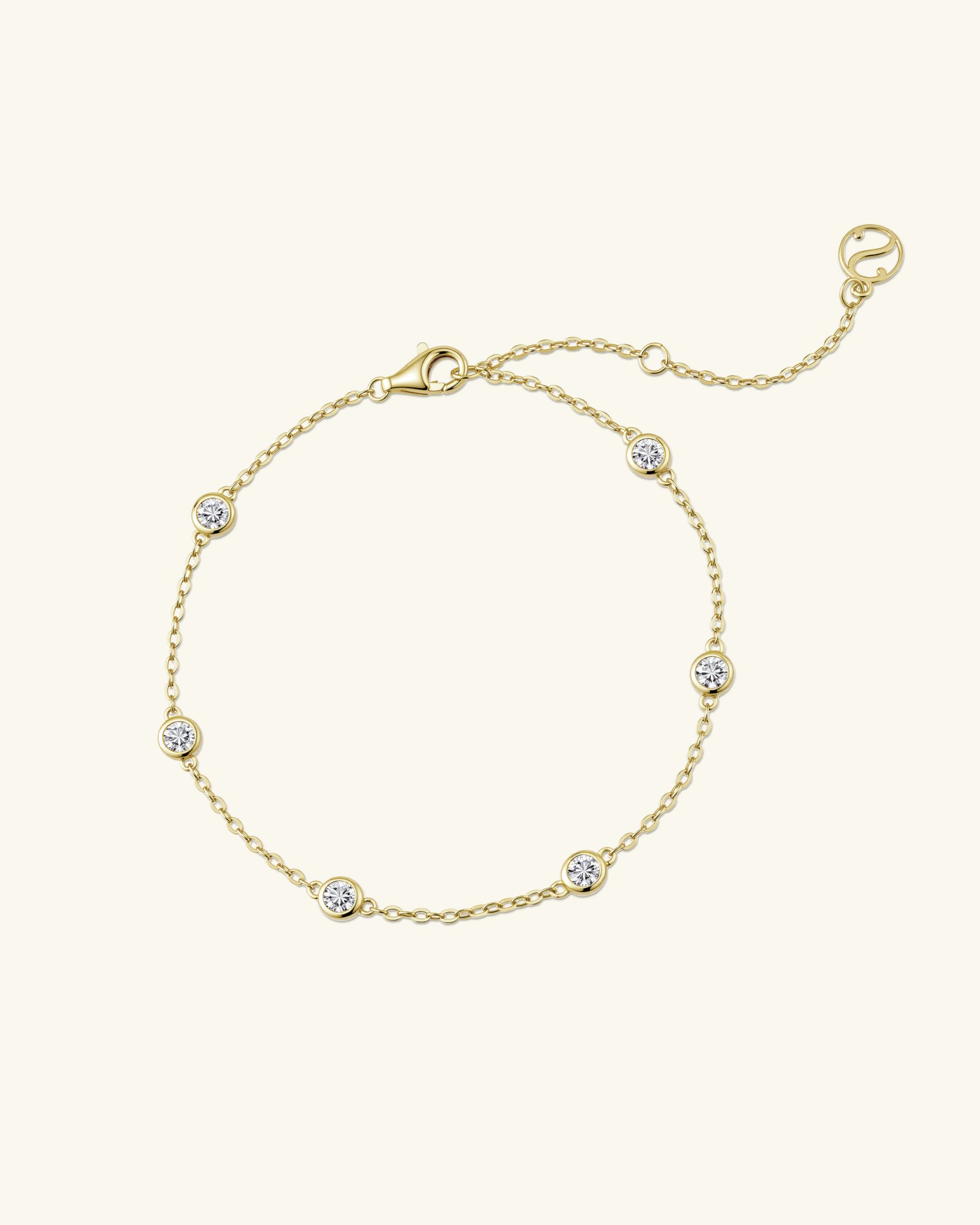 Multi Moissanite Station Bracelet