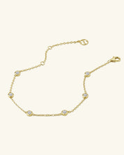 Multi Moissanite Station Bracelet