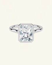 Radiant-Cut Moissanite Bezel-Set Solitaire Ring
