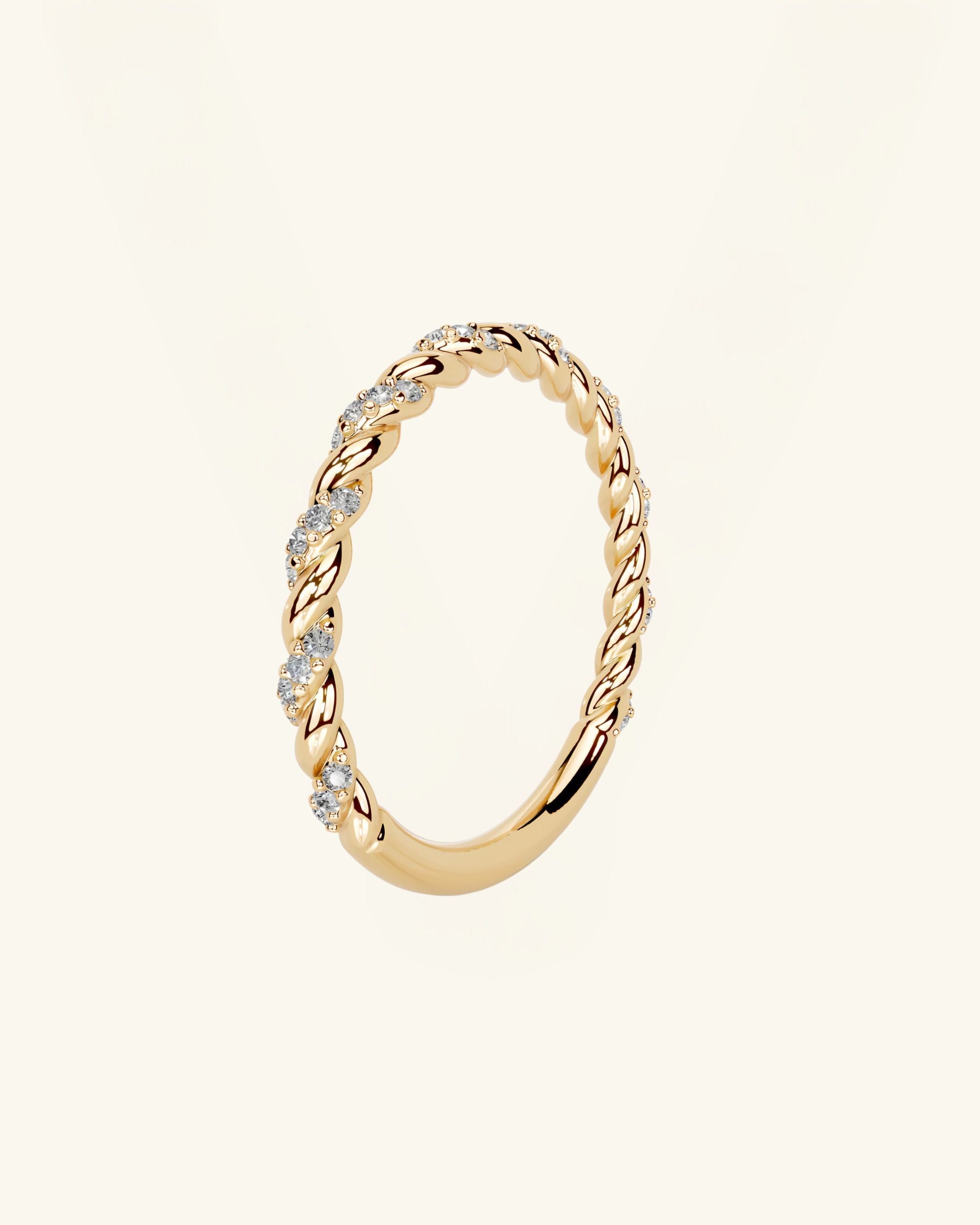 Pavé Moissanite Twisted Ring