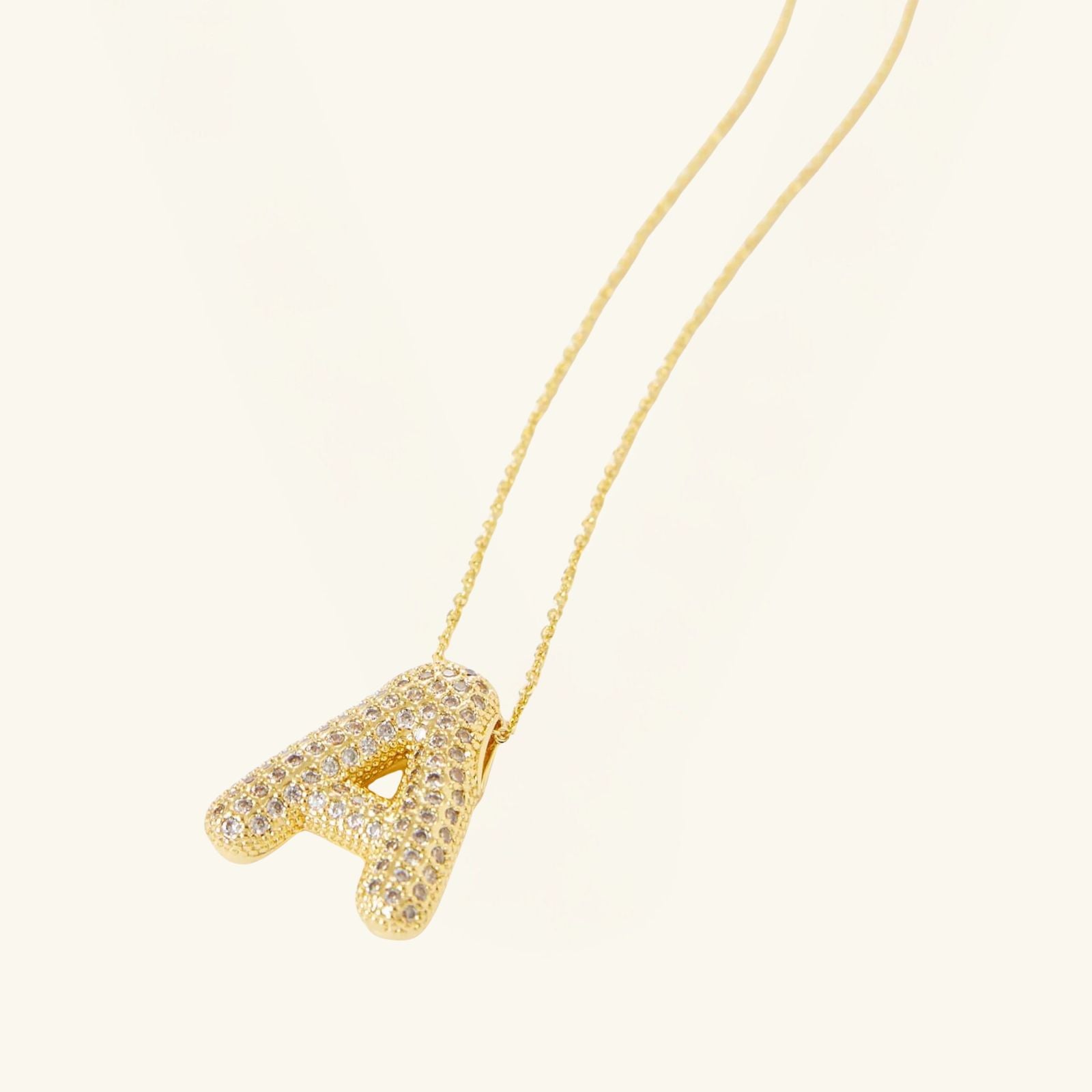 Moissanite Bubble Letter Necklace