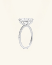 Radiant Cut Pavé Hidden Halo Moissanite Ring