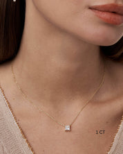 Princess Cut Moissanite Necklace