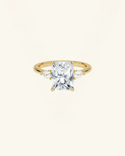 Three Stone Radiant Cut Moissanite Ring