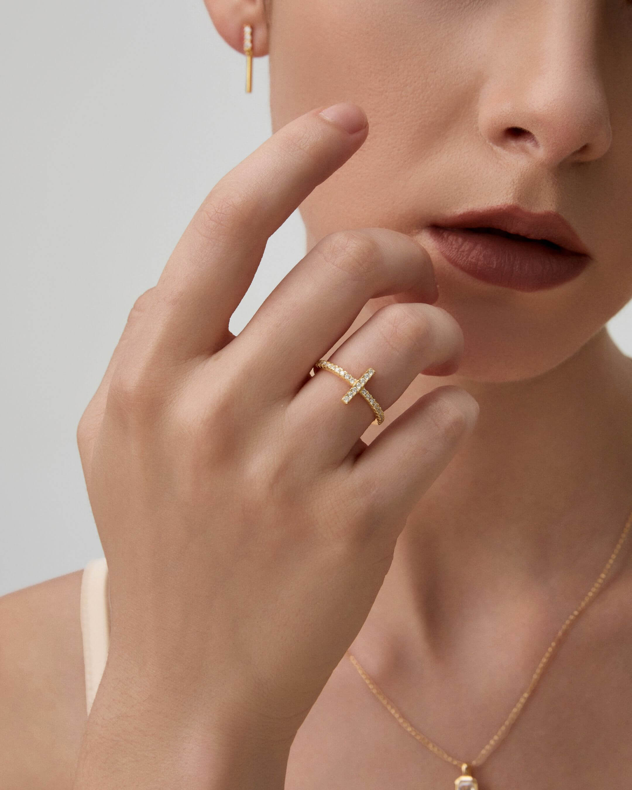 Moissanite Cross Ring