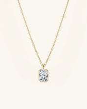 Radiant Cut Bezel Moissanite Necklace