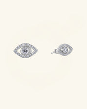 Pavé Moissanite Evil Eye Stud Earrings