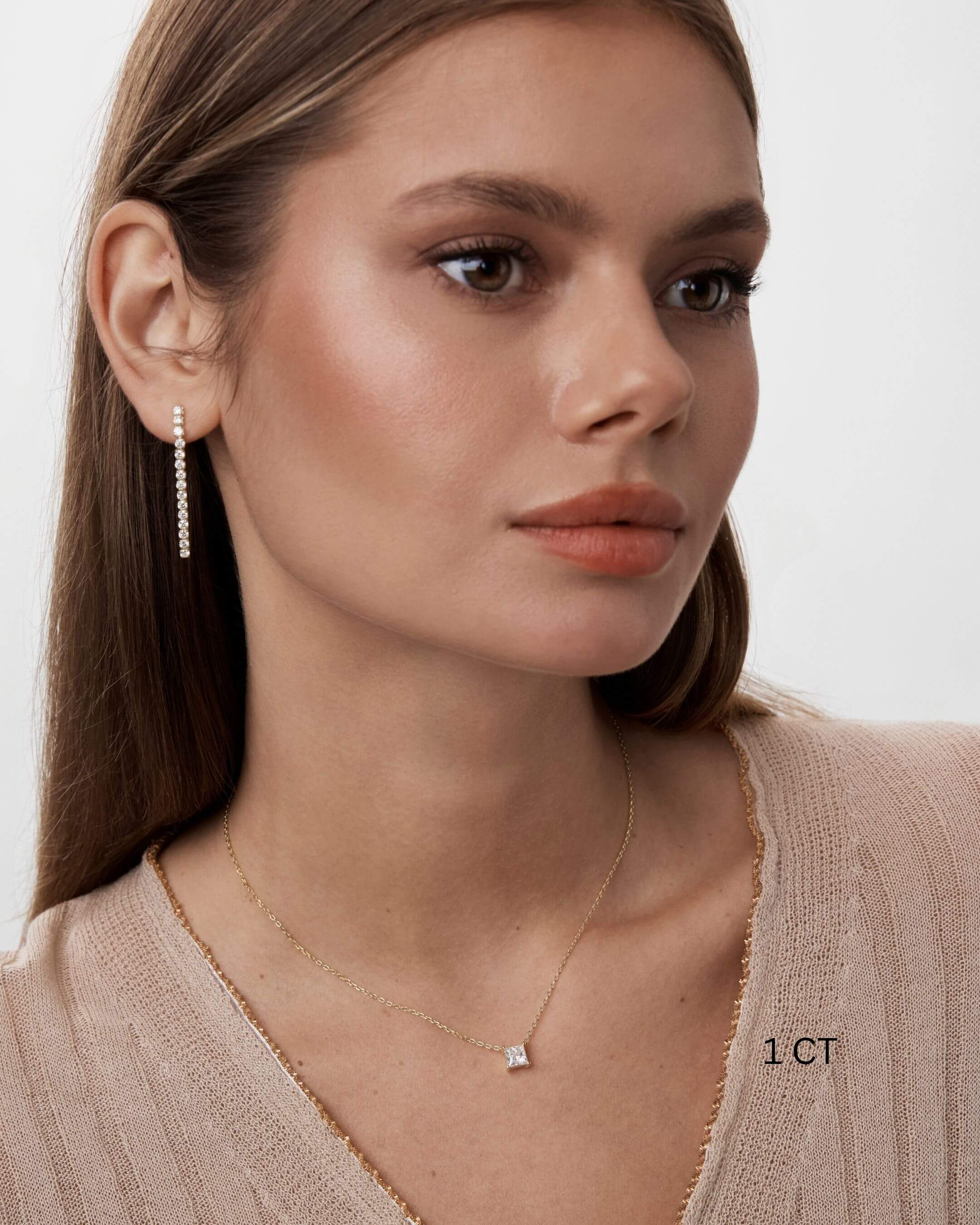 Princess Cut Moissanite Necklace