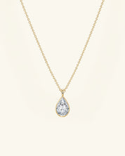 Pear Cut Bezel Moissanite Necklace
