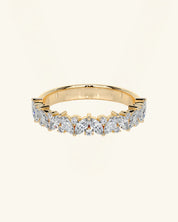 Diagonal Marquise Cluster Moissanite Ring