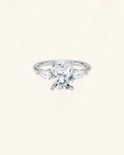 Three Stone Radiant Cut Moissanite Ring