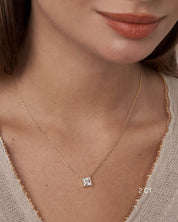 Princess Cut Moissanite Necklace
