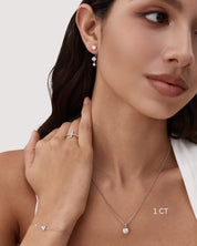 Round Cut Bezel Moissanite Necklace