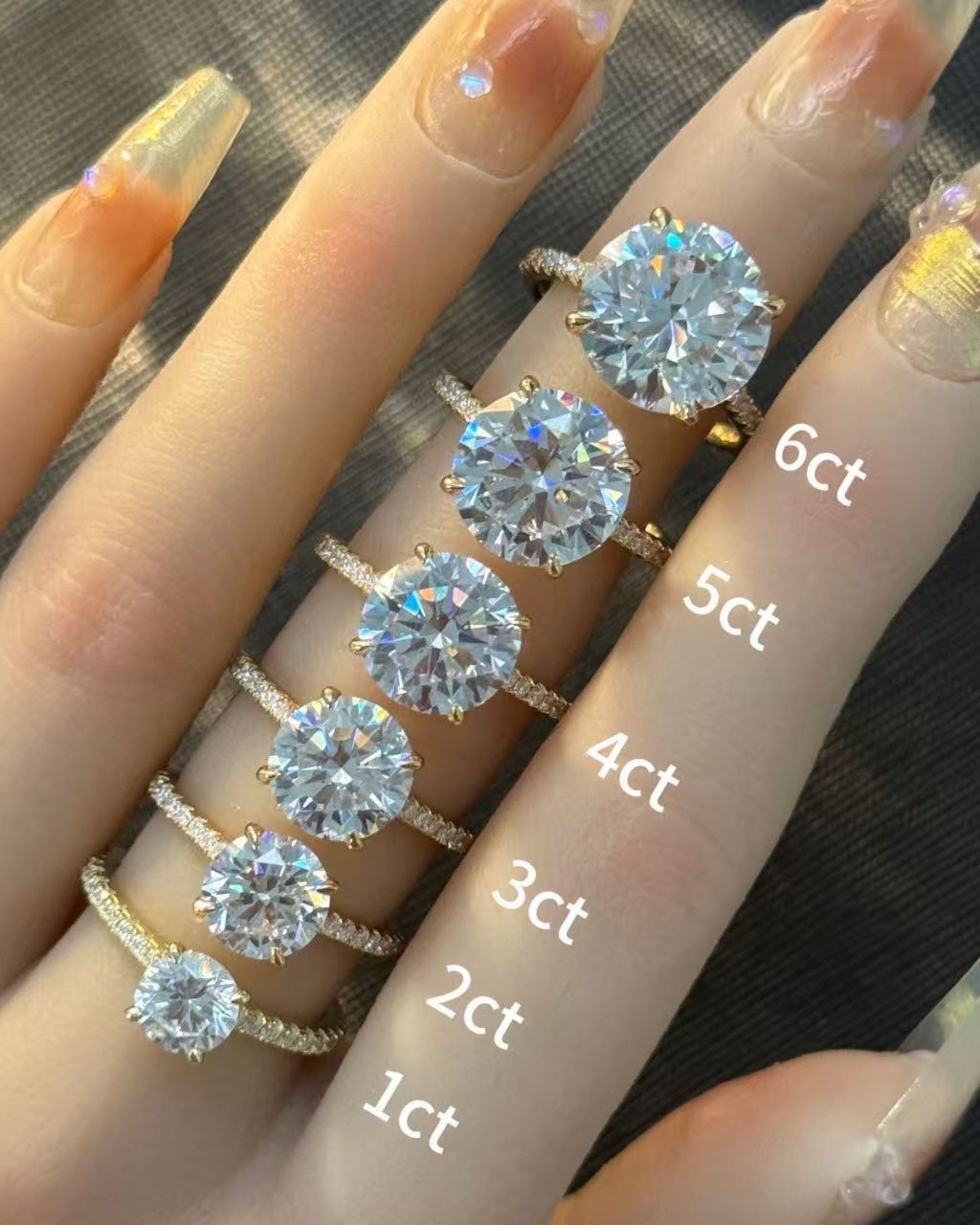 Round Cut Pavé Hidden Halo Moissanite Ring