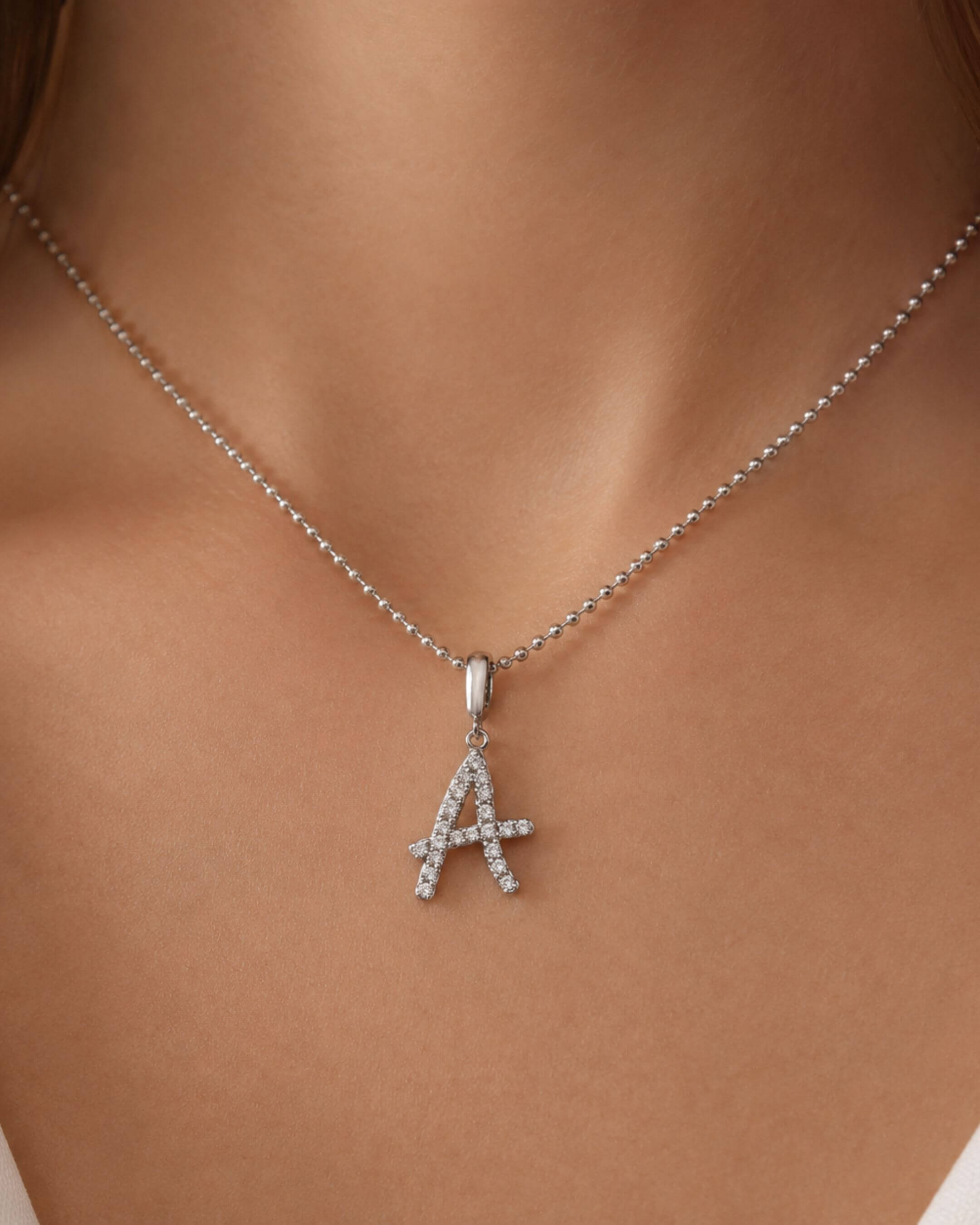 Abstract Letter Moissanite Necklace