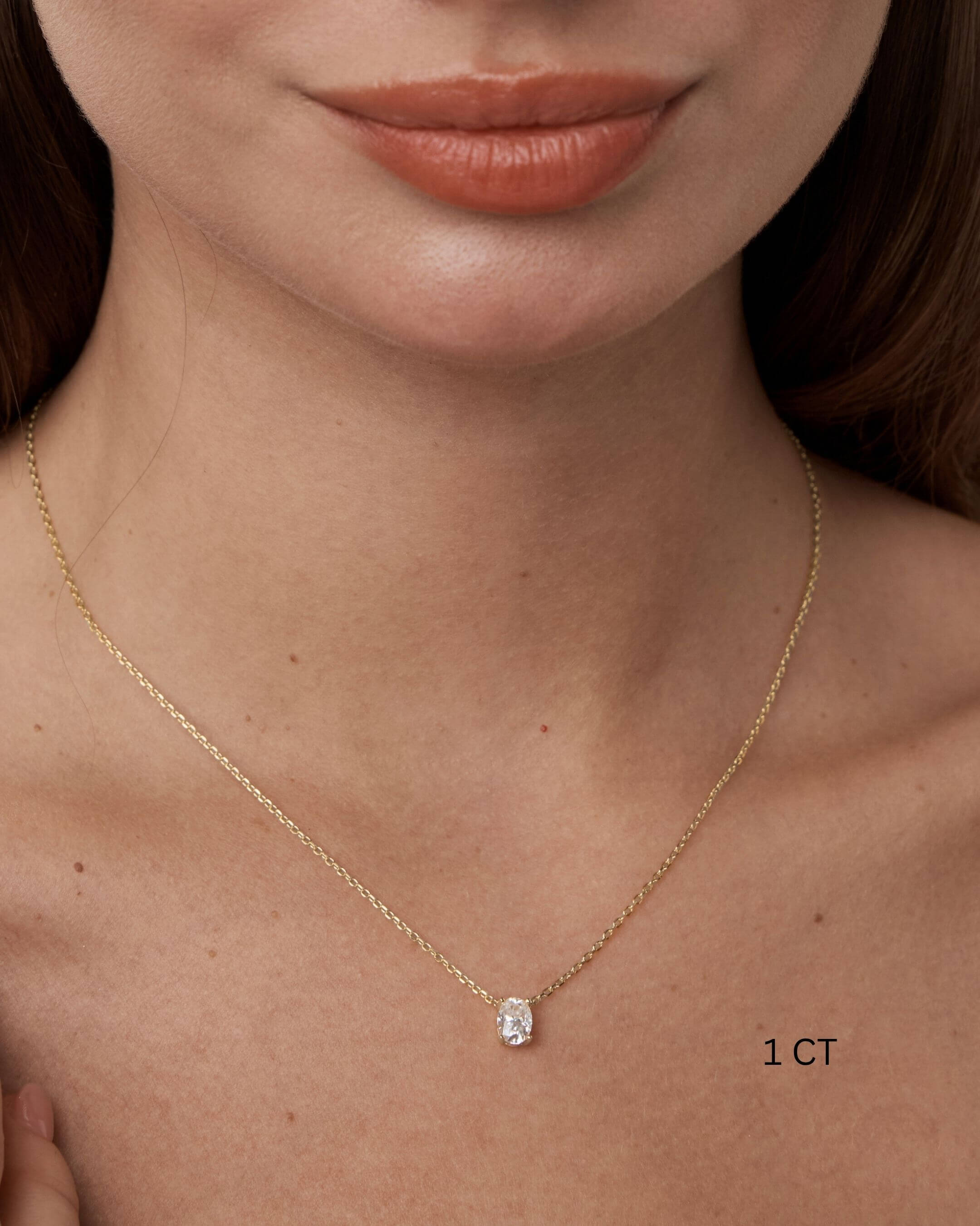 Oval Cut Moissanite Necklace