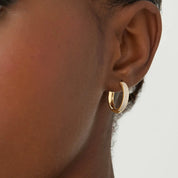 Bold Pavé Moissanite Medium Hoops