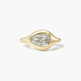 2 ct East-West Pear-Cut Moissanite Bezel-Prong Ring