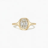 2 ct Elongated Cushion-Cut Moissanite Bezel-Prong Ring