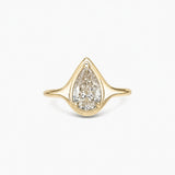 2 ct Pear-Cut Moissanite Bezel-Prong Ring
