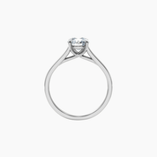2 ct round-cut moissanite solitaire ring in white gold vermeil, back view.