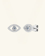 Pavé Moissanite Evil Eye Stud Earrings