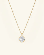 Cushion Cut Bezel Moissanite Necklace