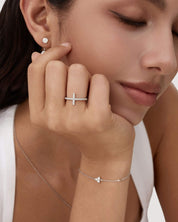 Moissanite Cross Ring