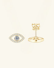 Pavé Moissanite Evil Eye Stud Earrings