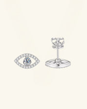 Pavé Moissanite Evil Eye Stud Earrings