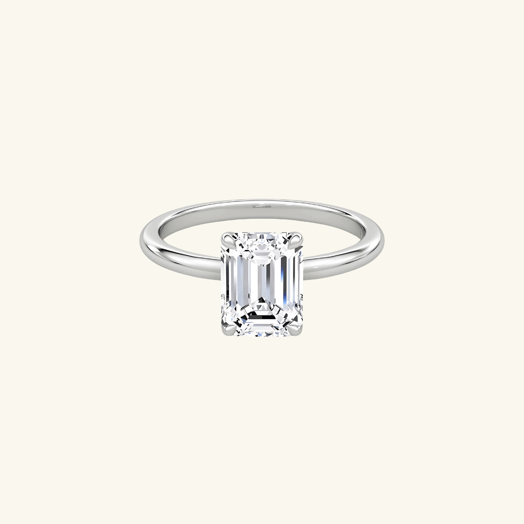 Moissanite Emerald Cut Solitaire Ring