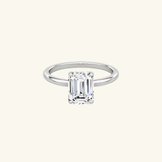 Moissanite Emerald Cut Solitaire Ring