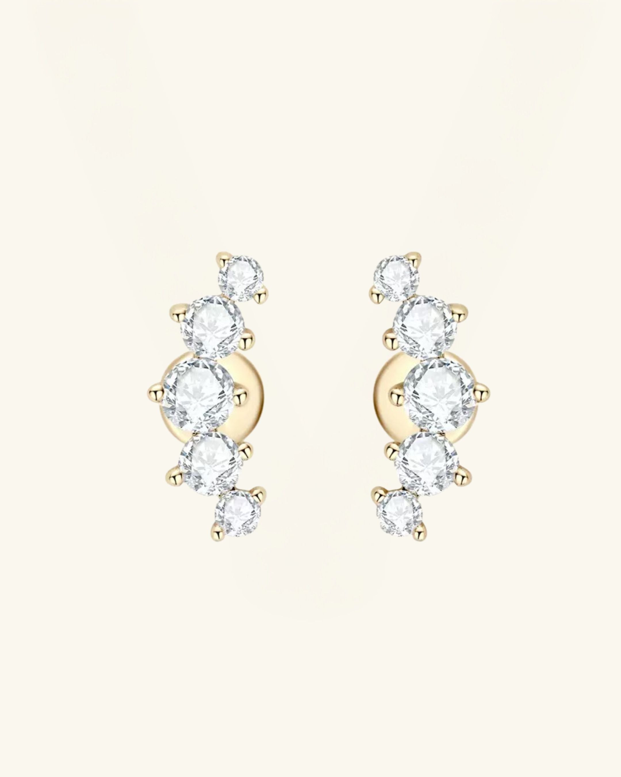 Curved Moissanite Stud Earrings
