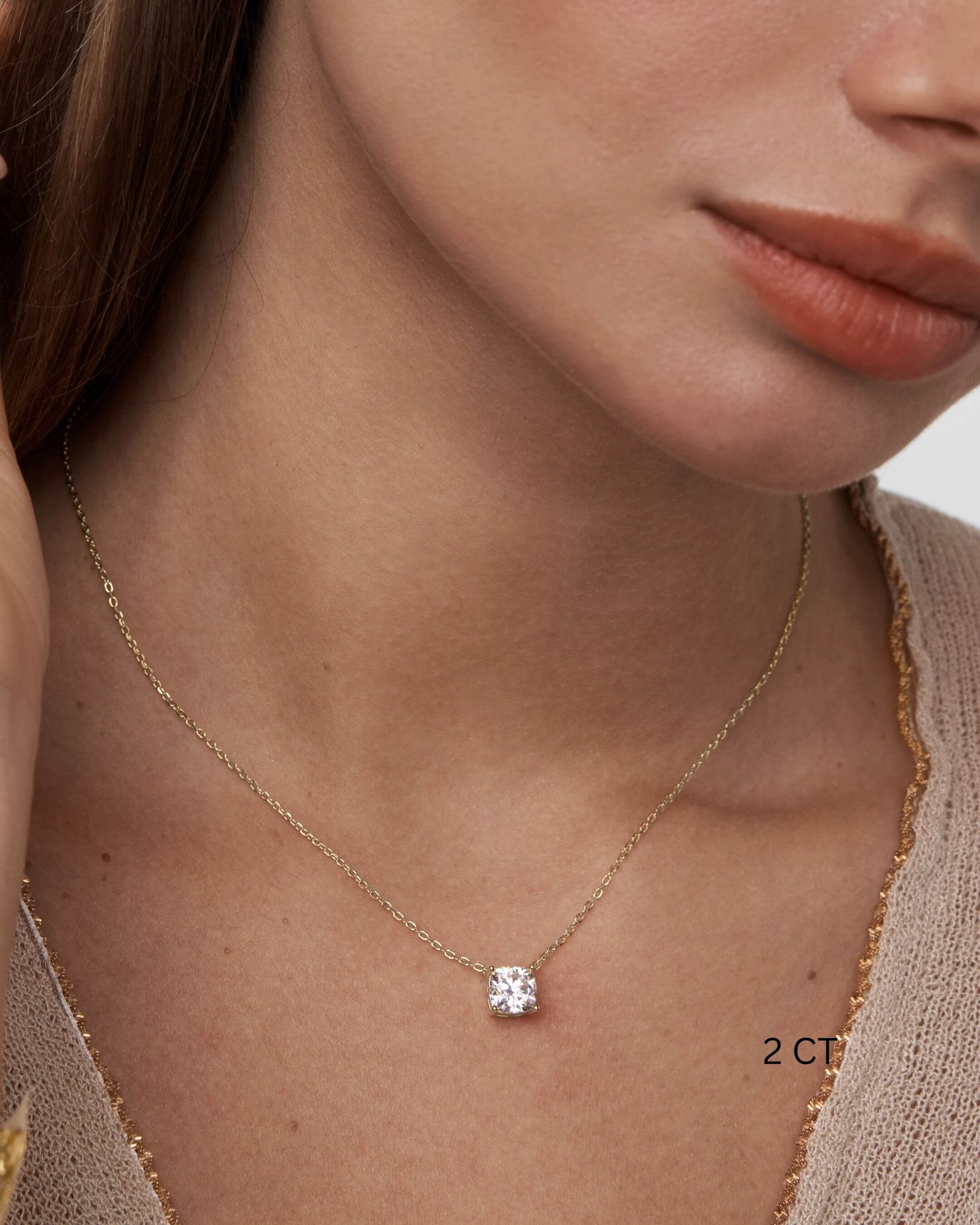 Cushion Cut Moissanite Necklace