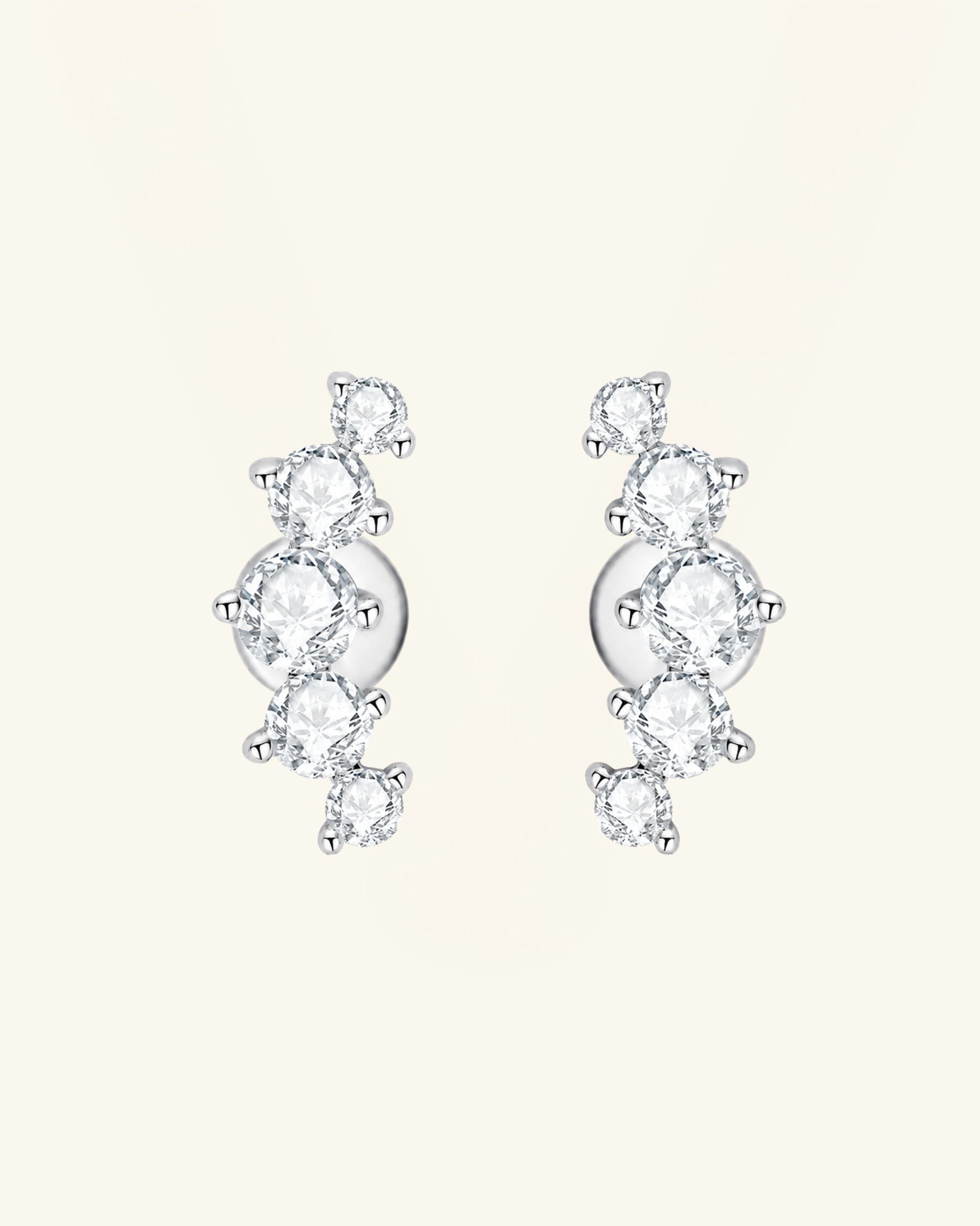 Curved Moissanite Stud Earrings