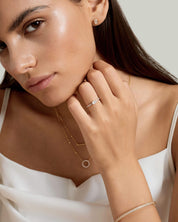 East West Oval Solitaire Pavé Moissanite Ring
