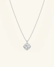 Cushion Cut Bezel Moissanite Necklace
