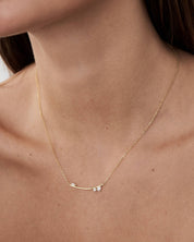 Moissanite Cluster Bar Necklace