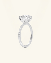 Pear Cut Pavé Hidden Halo Moissanite Ring