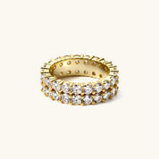 6mm Double Row Moissanite Eternity Ring