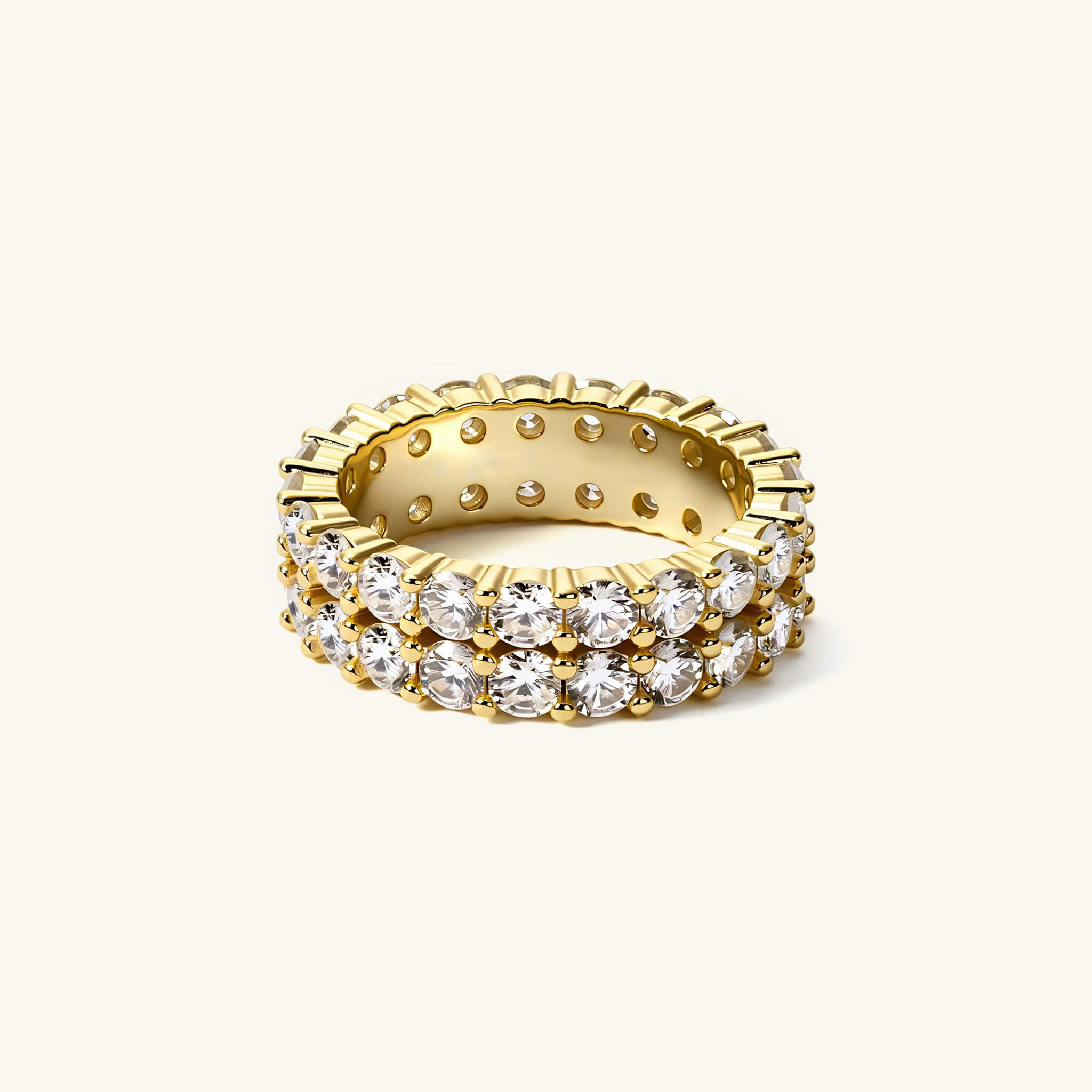 6mm Double Row Moissanite Eternity Ring