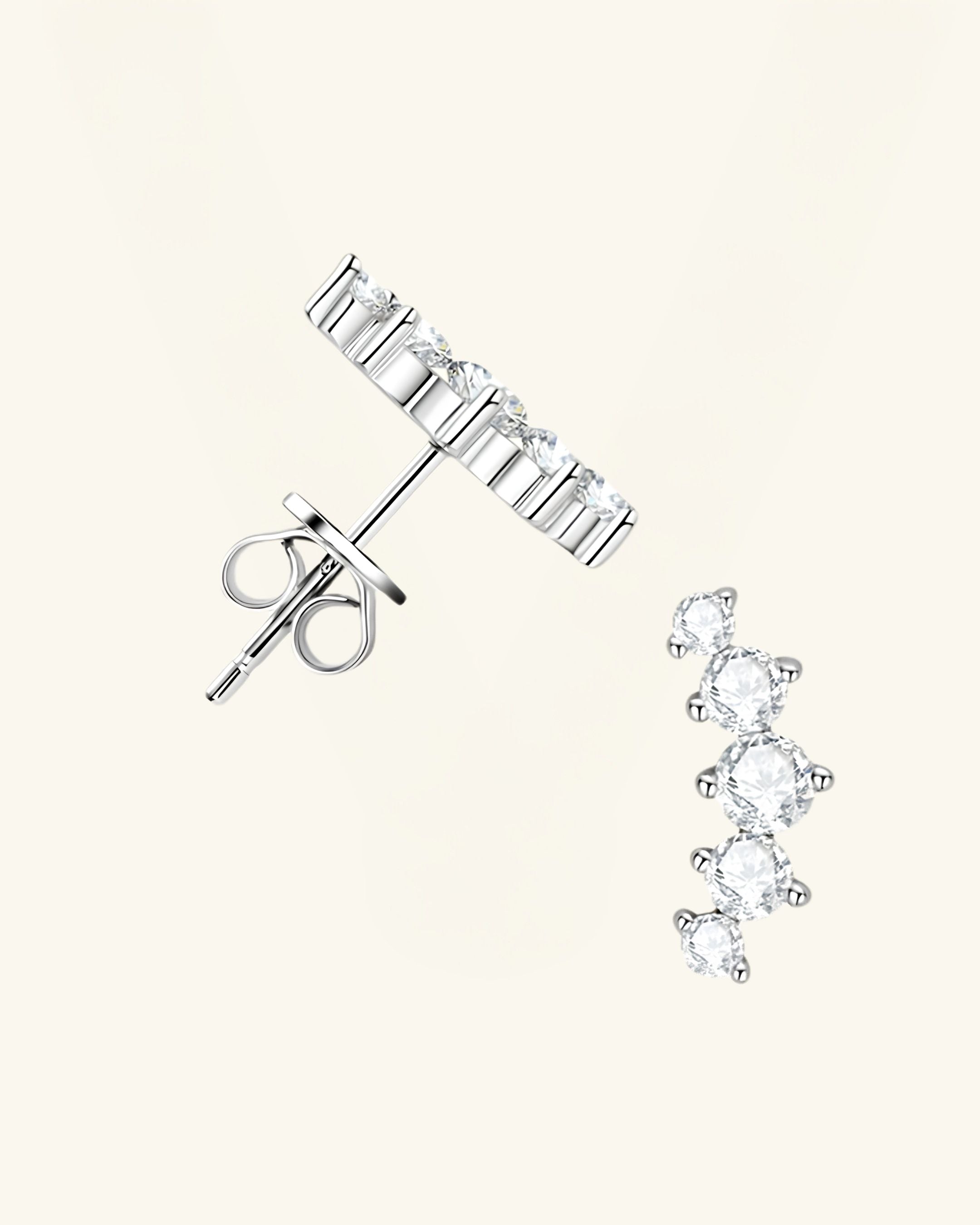 Curved Moissanite Stud Earrings