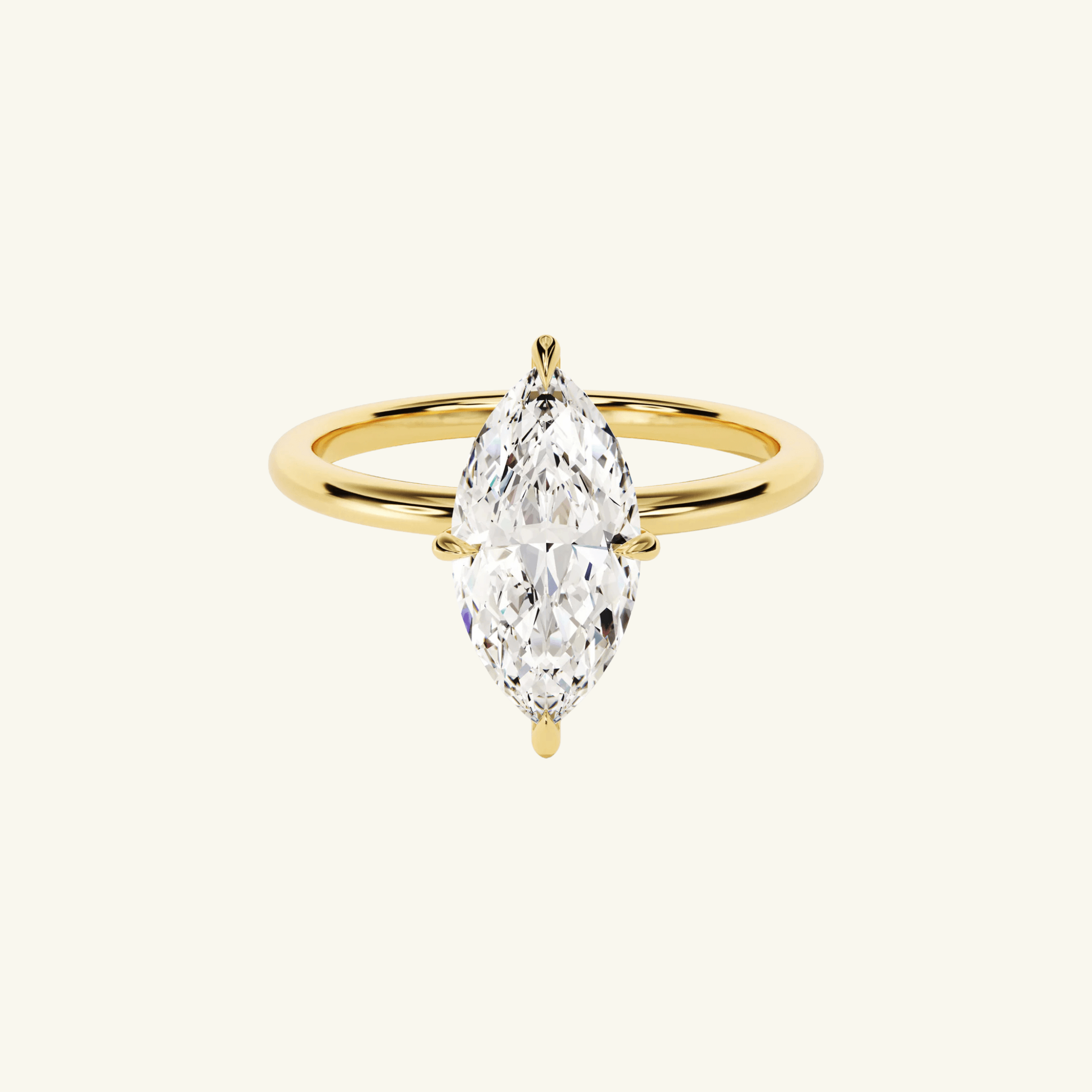2ct Moissanite Marquise Cut Solitaire Ring