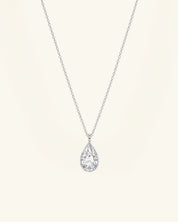Pear Cut Bezel Moissanite Necklace