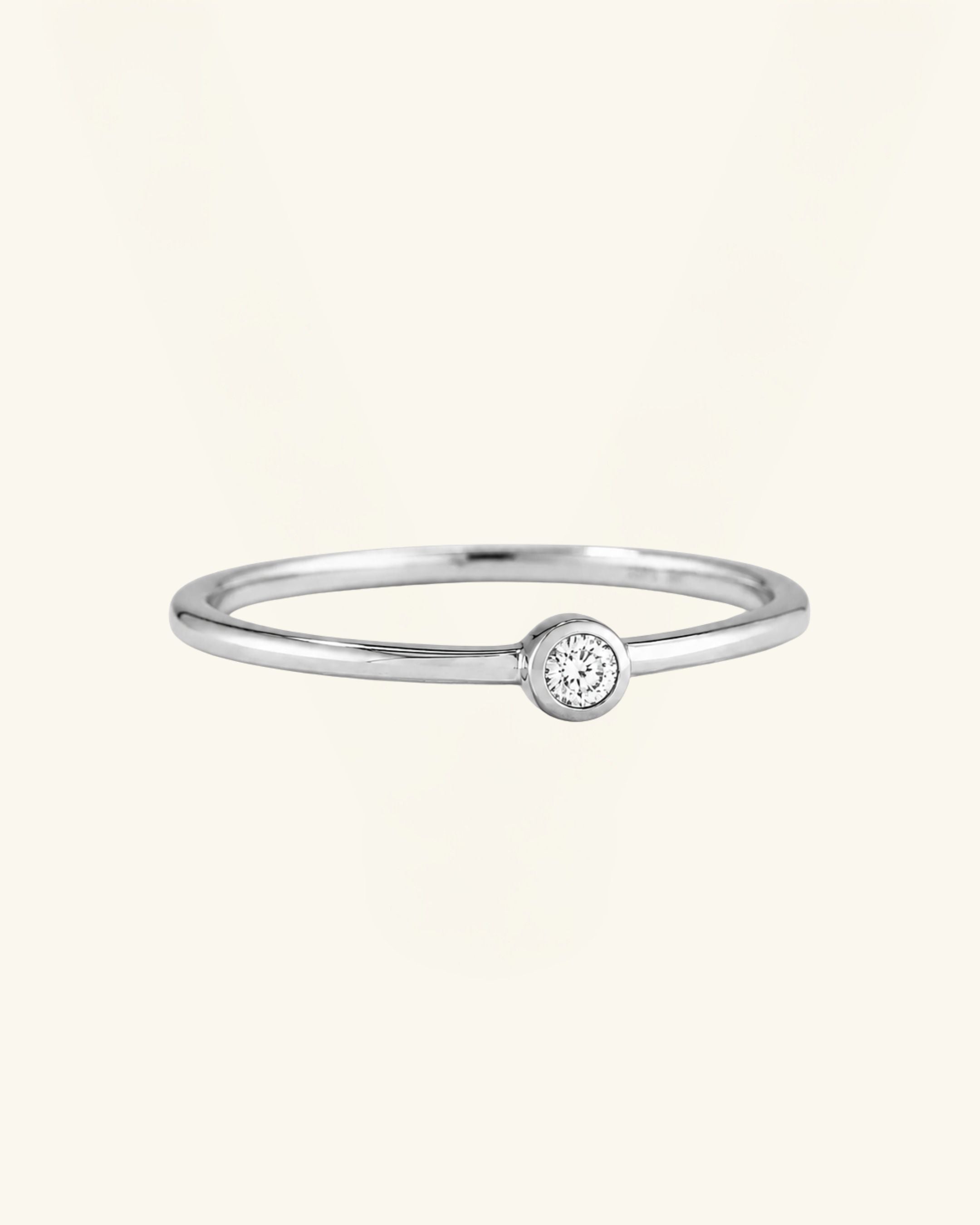Single Moissanite Bezel Ring