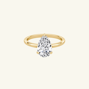 Moissanite Pear Cut Solitaire Ring