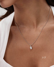 Oval Cut Bezel Moissanite Necklace