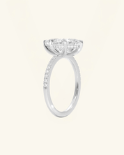 Marquise Cut Pavé Hidden Halo Moissanite Ring
