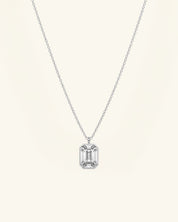 Emerald Cut Bezel Moissanite Necklace